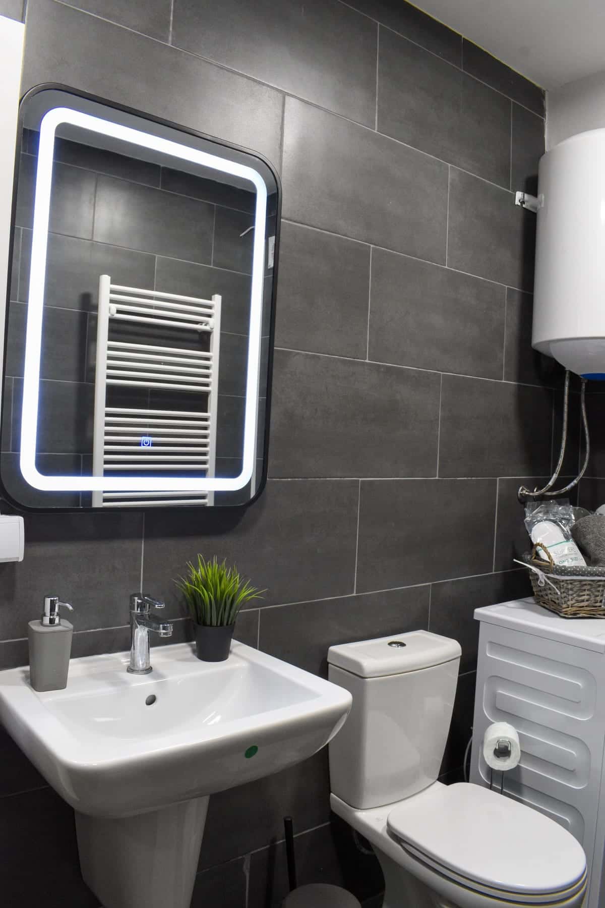 Bathroom with LED mirror